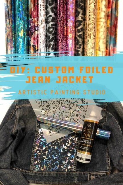 DIY: Custom Foiled Jean Jacket - Artistic Painting Studio | Custom Jean Jeacket | DIY Project Legging Jeans Outfit, Transforming Clothes, Black Jean Shorts Outfit, Summer Jean Shorts Outfit, Paint Denim, Bespoke Denim, Custom Jeans Diy, Jean Jacket Diy, Foil Decor