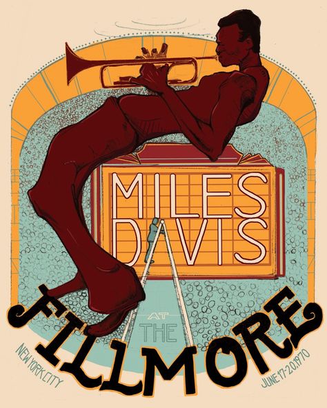 Miles Davis at the Fillmore- Jakerath.com Miles Davis Poster, San Francisco Artwork, Arte Jazz, Vintage Concert Posters, Jazz Poster, Music Flyer, Jazz Art, Soul Jazz, Eddie Vedder