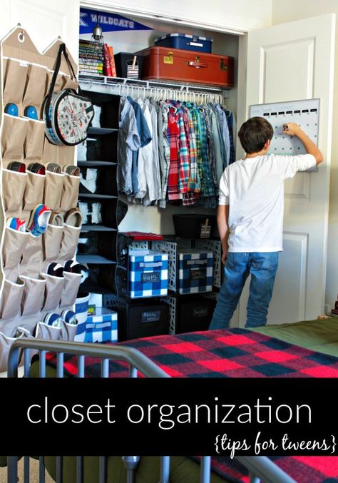 Teen Closet Organization, Teen Closet, Cleaning Closet Organization, Closet Room Organizer, Teenage Boy Room, Jenga Blocks, Closet Hacks Organizing, Boys Closet, Teen Boy Room