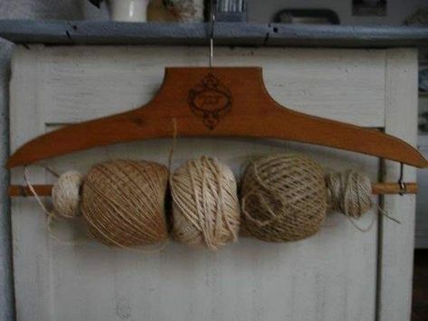 Knitting Room, Twine Diy, Transforming Furniture, Craft Room Storage, Sewing Rooms, Wooden Hangers, Craft Room Organization, Craft Organization, Craft Storage