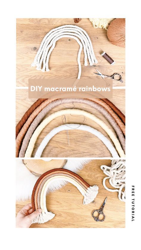 Pola Macrame, Macrame Baby, Crafting Wire, Rainbow Diy, Diy Crafts For Adults, Yarn Inspiration, Diy Mobile, Rainbow Crafts, Rope Crafts