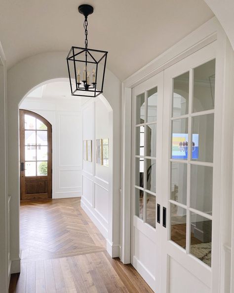 Painting Our Home White with Benjamin Moore Benjamin Moore Whites 2023, Dove Wing Benjamin Moore Wall Colors, White Dove Benjamin Moore Walls, Master Hallway, Basement Layouts, Dove Wing Benjamin Moore, White Dove Benjamin Moore, Paneling Ideas, Dove Wing