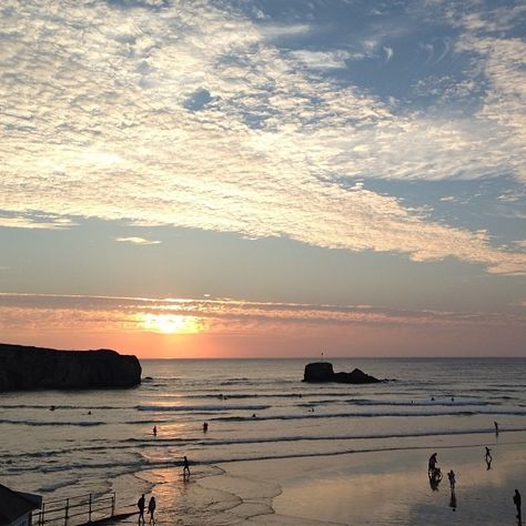 Sunset Perranporth Cornwall Cornwall Perranporth, Perranporth Cornwall, Vibe Board, Cornwall Beaches, England Homes, Kingdom Of Great Britain, Med School, 2024 Vision, Northern Ireland