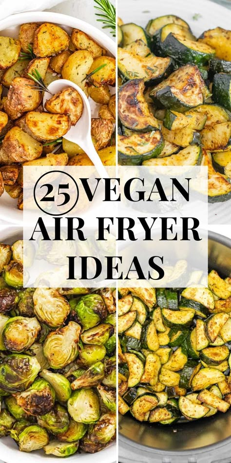 Looking for inspiration for your next air fryer meal? We've got you covered with these 25 vegan Air Fryer recipes that will satisfy your cravings and feed you a quick plant-based meal.Try these air fryer potatoes, they're an excellent side dish with a tender, almost buttery core and with a finger-licking good, salty, crispy skin. Vegan Air Fryer Meals, Fried Dinner Ideas, Plant Based Air Fryer, Easy Recipes Air Fryer, Veggies Air Fryer, Vegan Airfryer, Air Fryer Vegan Recipes, Air Fryer Vegetarian Recipes, Potato Air Fryer