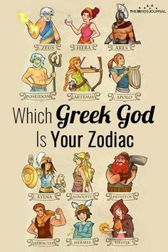 Virgo Tattoo Goddesses Greek Mythology, Greek God Zodiac Signs, Greek Gods Zodiac Signs, Zodiac Greek Gods, Greek Good Tattoo, Zeus Aesthetic Greek Mythology, Which Greek God Are You, Zodiac Signs As Greek Gods, Greek Godesses Aesthetic