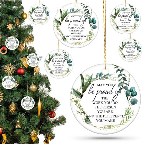 PRICES MAY VARY. Appreciation Gifts for Coworkers: the package includes 10 pieces of hanging ornaments for coworkers of 3 inches wide, convenient for you to send to your coworkers, friends, teachers, nurses, leaders, family members or leaving colleagues, which will be an unforgettable and memorable keepsake for them Elegant Design: our co worker ornament is designed into a round shape with eucalyptus leaves adorned on both sides, not easy to fade or yellow, and that will become an active and mot Goodbye Gifts, Volunteer Gifts, Work Anniversary, Christmas Gifts For Coworkers, Leaving Gifts, Christmas Favors, Round Ornaments, Employee Gifts, Appreciation Gifts