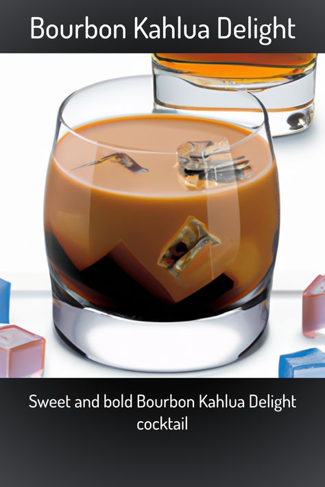 Bourbon Kahlua Delight, Sweet and bold Bourbon Kahlua Delight cocktail Pecan Bourbon Drinks, Bourbon Amaretto Cocktails, Bourbon Cream Cocktail, Caramel Cocktails, Bourbon Bar Ideas, Sophisticated Cocktails, Bourbon Mixed Drinks, Manly Cocktails, Bourbon Drinks Recipes