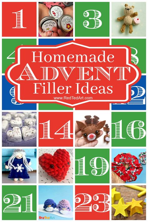 DIY Advent Calendar Filler Ideas & Small Gifts - Red Ted Art - Kids Crafts Tiny Christmas Gifts Diy, Diy Advent Calender Filler Ideas, Advent Calendar Fillers Activities, Homemade Advent Calendar Fillers, Advent Calender Filler Ideas For Adults, Advent Filler Ideas, Small Advent Calendar Fillers, Ideas For Advent Calendar Fillers, Homemade Advent Calendar Ideas