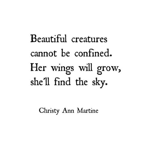 Christy Ann Martine on Instagram: “You can't keep her in a cage, clip her wings, tell her lies, say that fragile birds were never meant to fly. Watch her live behind A…” Caged Birds Quotes, Wings Quotes Instagram, Caged Quotes, Insect Quotes, Fragile Quotes, Swallow Quotes, Cage Quotes, Christy Ann Martine, Wings Quotes