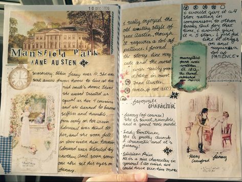 My bullet journal page I made for the book "Mansfield Park" by Jane Austen Jane Austen Journal, My Lady Jane, Jane Austen Mansfield Park, Visual Therapy, Bullet Journal Page, Mansfield Park, Jane Austen Books, Dream Book, Journal Aesthetic