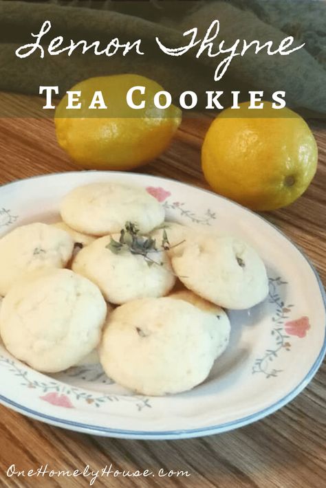 Lemon Thyme Tea Cookies - One Homely House Thyme Cookies, Country Desserts, Homely House, Easy Supper Recipes, Thyme Tea, Preserving Herbs, Country Recipes, Lemon Thyme, Kinds Of Desserts