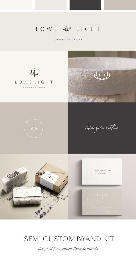 Branding Materials Ideas, Business Logo Color Schemes, Color Palette For Candle Business, Luxury Candle Logo Design Ideas, Organic Modern Branding, Branding Kit Design, Luxury Brand Palette, Semi Custom Brand, Brand Identity Moodboard