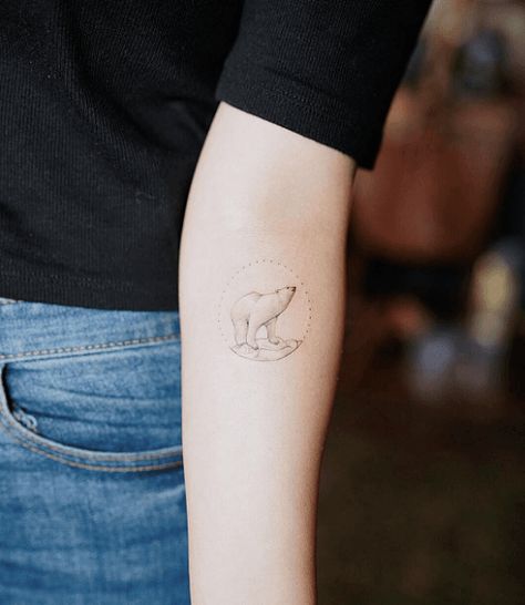 Winter tattoos will turn your body into a year-round winter wonderland! Click above for more *~*icy*~* tattoo inspiration. Animal Lover Tattoo, Polar Bear Tattoo, Winter Tattoo, Animal Tattoos For Men, Tattoo Fine Line, Bear Tattoo Designs, Tattoo Trend, Bear Tattoos, Tattoos For Lovers