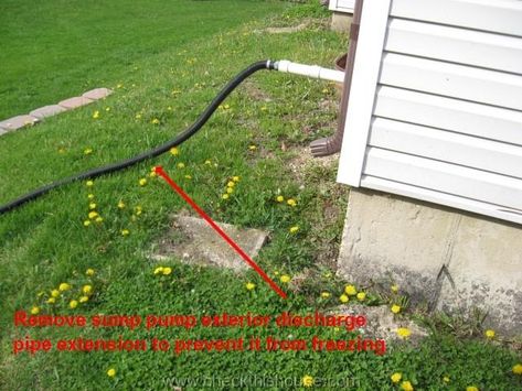 Sump pumps are a necessity in our area of Minnesota. Besides the ground being clay, we have developments all around us that were placed on top of back-filled swamps and marsh land. Residents of thi… Sump Pump Drainage Ideas Backyards, Sump Pump Discharge Ideas, Sump Pump Drainage Ideas, Sump Pump Drain, Sump Pump Drainage, Marsh Land, Sump Pump Discharge, Downspout Drainage, House Gutters