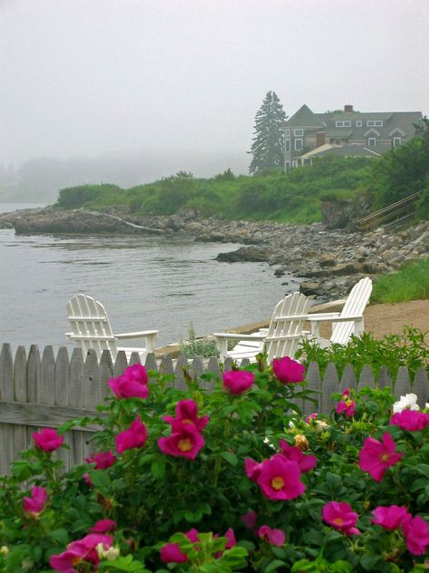 Saco Maine, Stephen A Smith, Peaks Island, Coastal Maine, Maine Travel, Dream Beach Houses, Dream Beach, Peaceful Places, Adirondack Chairs