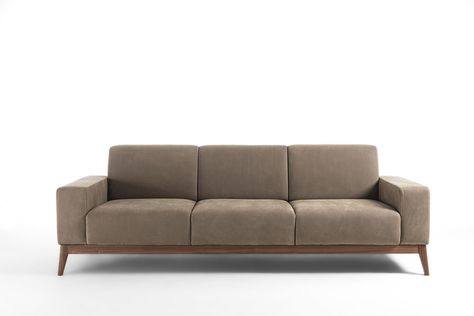 Durame | Design furniture, handcrafted wooden furniture in Cantù | Hermitage Sofa Three Seater, Sofa Taupe, Taupe Sofa, Design 101, Italian Sofa, Three Seater Sofa, Cabinet Makers, Wooden Base, 3 Seater Sofa