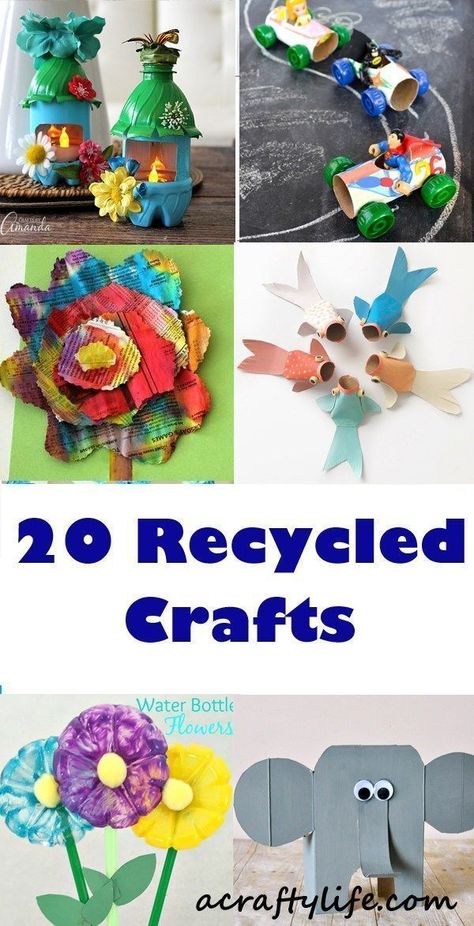 recycled kid crafts - acraftylife.com #preschool #craftsforkids #crafts #kidscraft Recycled Craft Projects For Kids, Recycled Items Crafts, Recycled Art Crafts, Recycled Crafts Kindergarten, Recycled Crafts For Kindergarten, Kindergarten Recycled Art Projects, Upcycled Crafts For Kids, Recycled Crafts Kids Preschool, Recycled Crafts For Kids