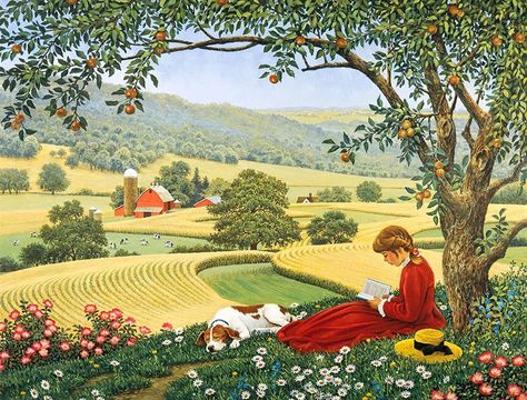 동화 삽화, Detailed Paintings, Farm Art, Art Kits, Alam Yang Indah, Country Art, Country Life, Sign Art, Painting Kits