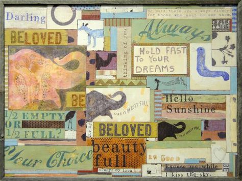 Assemblage Art Print Kunst Collages, Sugarboo Designs, Vintage Framed Art, The Farmhouse, Assemblage Art, Grey Wood, Art Journals, Vintage Frames, Wood Print