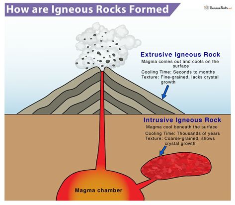 Sedimentary Rocks Drawing, Magma Chamber, Rock Identification, Igneous Rocks, Rock Cycle, Parts Of The Earth, Crystal Growth, Study Flashcards, Rock Types