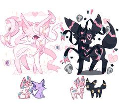 Eeveelution Fusions, Eevee Fusions, Sylveon Fusion, Ninetales Pokemon, Desenho Tom E Jerry, Kartu Pokemon, Solgaleo Pokemon, Pokemon Eevee Evolutions, Pokemon Fusion Art