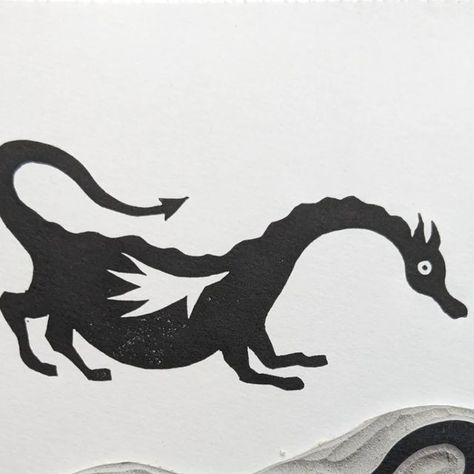 Cute Dragon Aesthetic, Dragon Block Print, Dragon Lino Print, Dragon Folk Art, Dragon Linocut, Dragon Engraving, Dragon Stencil, Dragon Doodle, Fantasy Prints