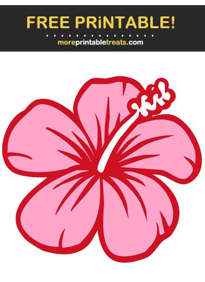 Pink and Red Hibiscus Flower Cut Out Cartoon Hawaiian Flowers, Hawaii Flower Drawing Simple, Hawaiian Flower Drawing Easy, Cartoon Hibiscus Flower, Hibiscus Flower Painting Easy, Hibiscus Painting Easy, Hawaii Flower Painting, Lilo And Stitch Flowers, Hawaiian Flowers Drawing