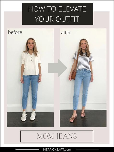 Mom Jeans (2022 Summer Style Guide) - Merrick's Art Jeans Outfit Summer 2023, Cute Mom Jeans Outfit Summer, Mom Jean Summer Outfits, Mom Outfits Jeans, How To Style Mom Jeans Summer, Mom Jean Outfits Summer, Mom Jeans Outfit 2023, Summer Mom Jeans Outfit, Mom Jean Outfits Spring