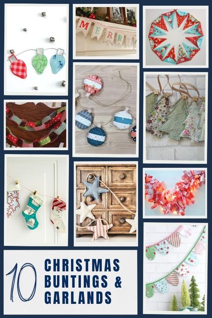 Sewing Christmas Garland, Christmas Garland Sewing, Christmas Bunting Diy, Christmas Bunting Ideas, Sewing With Scraps, Diy Mantle, Bunting Ideas, Bunting Diy, Mantle Garland