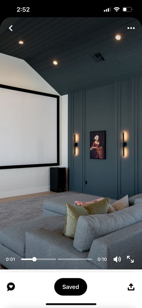 Movie Theater Rooms, Basement Inspiration, Wall Trim, Theatre Room, Theater Room, Wall Molding, Movie Room, Paint Ideas, Media Room