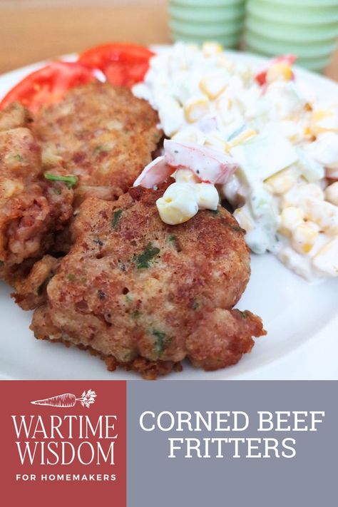 If you aren’t a fan of canned corned beef, this recipe might change your mind. It transforms the beef into delicately flavored fritters that can be adapted with whatever seasonings you have on hand. #cornedbeef #spam #fritters #tinnedmeat #cannedmeat #recipes Corn Beef Fritters, Canned Corned Beef Recipes, Spam Fritters, Canned Corned Beef Recipe, Corned Beef Fritters, Canned Corned Beef, Canned Meat, Budget Recipes, Brown Sauce