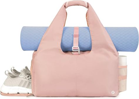 Amazon.com: sportsnew Yoga Gym Bags for Women with Shoes Compartment and Wet Dry Storage Pockets with Adjustable Yoga Mat Holder, Grey : Clothing, Shoes & Jewelry Small Gym Bag, Yoga Gym Bag, Bag With Shoe Compartment, Yoga Mat Holder, Womens Gym Bag, Yoga Mat Strap, Gym Tote, Yoga Mat Bag, Mat Bag