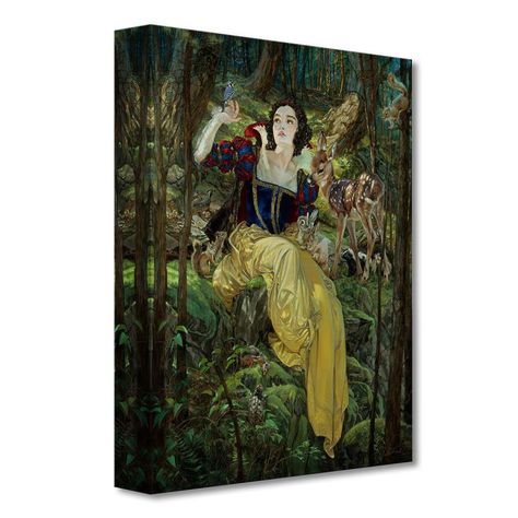 "With a Smile and a Song" - Heather Edwards Gallery - 256643 | Qart.com Snow White Dwarfs, Disney Treasures, Disney Paintings, Disney Fine Art, Snow White Disney, Disney Shopping, Disney Artwork, Woodland Friends, Fantasy Forest