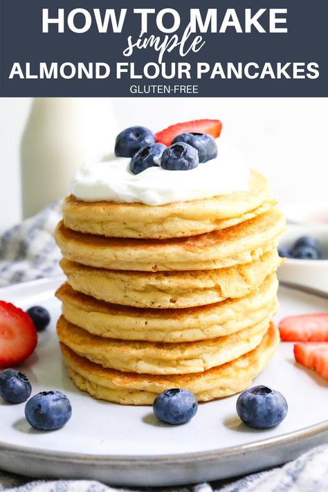 Easy Keto Pancakes Almond Flour, Gluten Free Blender Pancakes, Low Carb Gluten Free Pancakes, Almond Flour Pancakes Easy Fluffy, Fluffy Almond Flour Pancakes, Keri Pancakes Recipes, Keto Almond Flour Pancakes, Best Almond Flour Pancakes, Almond Flour Pancake Mix Recipe