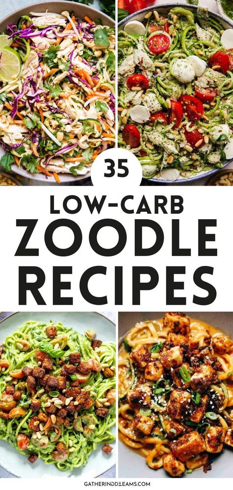 Whole 30 Zoodle Recipes, Zoodle Bowls Healthy Recipes, Zucchini Noodle Meal Ideas, Recipe With Zoodles, Sausage And Zoodle Recipes, Meals With Zucchini Noodles, Zucchini Pasta Noodles, Zucchini Noodle Side Dish Recipes, Zoodle Dinner Recipes