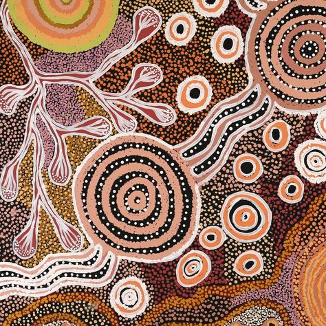 Please enjoy Tjaruwa Carolyn Dunn's Piltati Tjukurpa🙂 The Piltati Tjukurpa belongs to the ranges in far northern South Australia. It tells of two women with their piti munu wana (collecting bowls and digging sticks), who set out hunting and gradually draw further and further away from home. They dig burrow after burrow hoping to find small game. Their husbands follow them and transform into Wanampi, water snakes, to lie in wait for their wives in the water hole known as Piltati. When the wom... Water Snakes, Aboriginal Art Australian, Aboriginal Art Symbols, Aboriginal Art Dot Painting, Art Centre, Aboriginal Artwork, Desert Painting, Aboriginal Artists, Indigenous Art