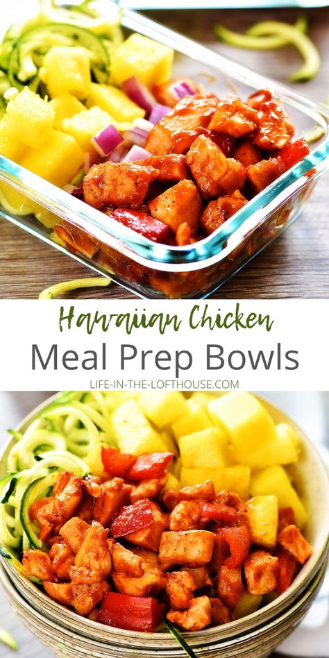 Chicken Bell Pepper, Chicken Meal Prep Bowls, Clean Meal Prep, Hawaiian Chicken, Healthy Lunch Meal Prep, Prep Bowls, Dinner Recipes For Family, Dinner Meal Prep, Work Meals