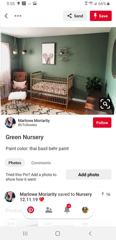 Thai Basil Behr Paint, Thai Basil Paint Color, Behr Thai Basil, Ace Hardware Paint, Kids Room Paint Colors, Green Kids Rooms, Nursery Paint Colors, Nursery Painting, Porter Paint