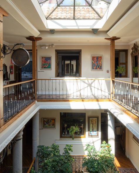 Check out this view of our charming inner courtyard. Soak in the peaceful vibes of our casa patio. Book your stay, the perfect retreat awaits. #villacolonnaquito #mytravelstory #passionpassport #experiencetheworld #traveljunkies #letstravelmore #hotellife #hotelstyle House With Inner Garden, Inside Courtyard Ideas, Inner Patio House, Inner Courtyard House, Inner Courtyard Design, Forbidden Books, Enclosed Courtyard, Courtyard Home, Interior Courtyard