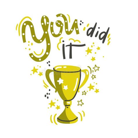 You did it. Lettering composition with golden cup. Vector illustration. Winners poster stock illustration Winner Cup Illustration, Winners Poster, Lettering Composition, Cup Illustration, Poster Illustration, Flower Art Painting, Bible Journaling, Flower Art, Stock Illustration