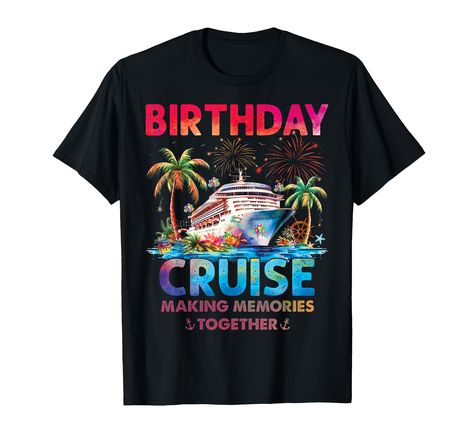 PRICES MAY VARY. This birthday cruise family group outfits with a cruise motif is for men, women, and children who want to celebrate their birthdays on a cruise ship with loved ones. A cruise ship birthday celebration sounds like a once-in-a-lifetime experience. Celebrate your birthday vacation trip on a cruise ship including a unique cruise theme design and a tees wish costume that you can wear while cruising. birthday presents for cruise enthusiasts among travelers. Lightweight, Classic fit, D Birthday Cruise Shirts, Cruise Theme, Birthday Cruise, Group Outfits, Cruise Shirts, Birthday Vacation, Family Cruise, Making Memories, Theme Design