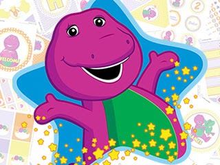 I love you, You love me, We're a happy family, with a great big hug and a kiss from me to you, won't you say you love... Barney Birthday Party, Barney Cake, Barney Party, Barney Birthday, Barney & Friends, Dinosaur Stickers, 1st Year, Party Kit, Big Hugs