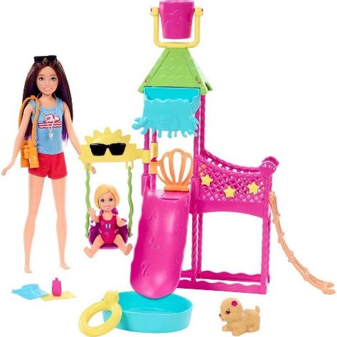 Barbie Skipper Doll and Waterpark Playset with Working Water Slide and Accessories First Jobs Barbie Doll Set, Baby Magic, Barbie Sets, Barbie Doll Accessories, Skipper Doll, Toy Room, Barbie Skipper, Barbie Stuff, Barbie Toys