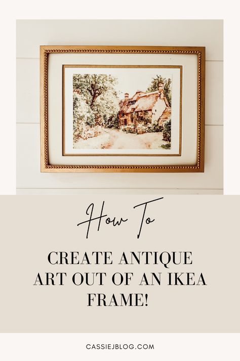 Ikea Picture Frame Hack, Ribba Frame Hack, How To Age A Gold Frame, Ikea Frames Ideas, Antique Gold Picture Frames, Diy Vintage Frame, Diy Antique Frame, Ikea Frame Hack, Ikea Frames Hack