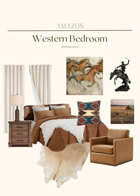 Brianna Purvis's Amazon Page Western Boho Master Bedrooms, Western Master Bedrooms Decor, Western Inspired Bedroom, Brianna Purvis, Western Chic Bedroom, Modern Western Bedroom, Western Bedroom Ideas, Western Bedrooms, Western Bedroom Decor