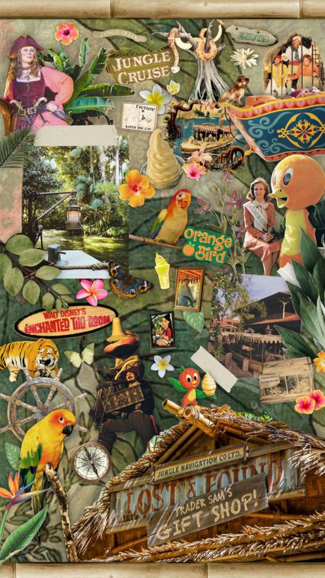 #adventureland #disney #disneyland #disneyworld #tropical #adventure  #piratesofthecaribbean #nature Disney Playlist, Tropical Adventure, Enchanted Tiki Room, Orange Bird, Adventure Aesthetic, Tiki Room, Pirates Of The Caribbean, Mixing Prints, 21st Birthday