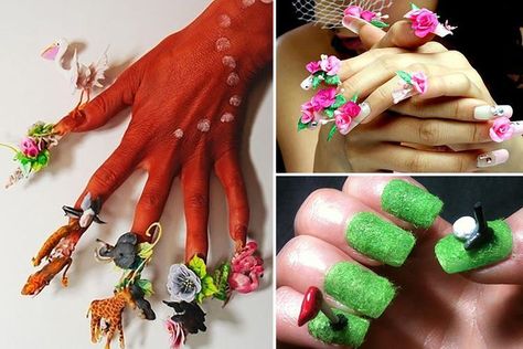 SOCIAL media is full of “out there” nail trends for beauty fans to try – but this bunch may out-do the lot. A gallery of outrageous nail art shows just how extreme some manicure-m… Outrageous Nail Designs, Outrageous Nails, Fashion Through The Decades, Art Shows, Nail Trends, Art Show, Manicure, Nail Designs, Nail Art