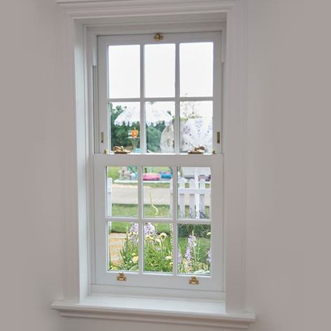 Edwardian House Renovation, Upvc Sash Windows, Windows Upvc, Wooden Sash Windows, Window Structure, Double Glazed Sash Windows, Victorian Homes Exterior, House Architecture Styles, Living Room Wood Floor