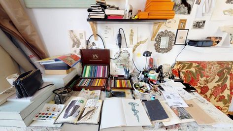 Artist Desk, Creative Studio Space, Oliver Jeffers, Art Studio Space, Art Studio Design, Artistic Space, Creative Workspace, Dream Studio, Workspace Inspiration