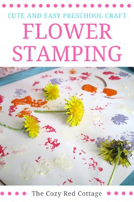 Stamping with flowers-preschool craft Flower Stamping, Easy Preschool Crafts, Preschool Garden, Preschool Craft, Preschool Projects, Spring Preschool, Craft Craft, Red Cottage, Spring Crafts For Kids